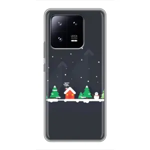 Силиконовый бампер на рождество для Xiaomi 13 Pro (Город зимний)