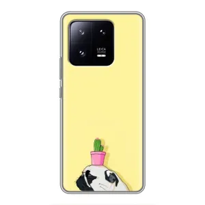 Бампер для Xiaomi 13 Pro с картинкой "Песики" (Кактус на голове)