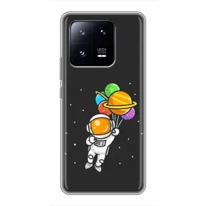 Силіконовый Чохол з принтом "Космонавти" на Xiaomi 13 Pro (Космонавт з кульками)