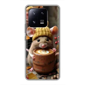 Печатный чехол «Зверята с кофе» для Xiaomi 13 Pro (Мышка с кофе)