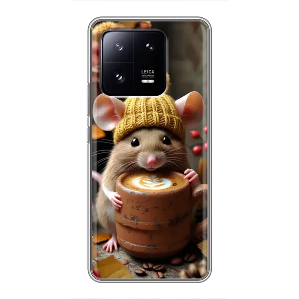 Чехол с рисунком «Мышка с кофе» для Xiaomi 13 Pro Чехол с рисунком «Мышка с кофе» для Xiaomi 13 Pro