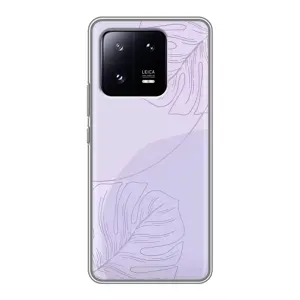 Чохол квітковий дизайн для Xiaomi 13 Pro (Монстера фіолетова)