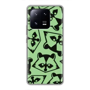 Силиконовый Чехол с Енотами на Xiaomi 13 Pro (Мордочки Енота)