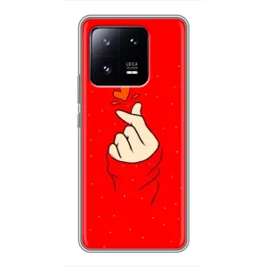 Чехлы (Знак сердечка) на Xiaomi 13 Pro (Сердце на красном)