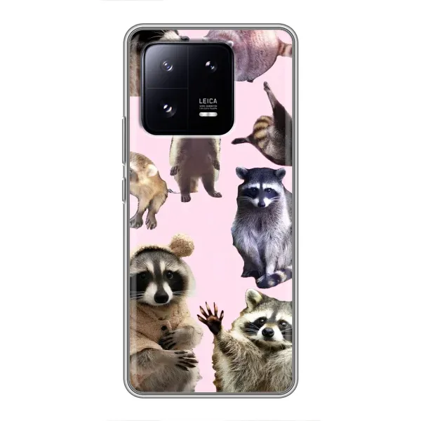 Чехол с рисунком «Смешные Еноты» для Xiaomi 13 Pro Чехол с рисунком «Смешные Еноты» для Xiaomi 13 Pro