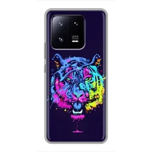 Силиконовый бампер с картинкой животных для Xiaomi 13 Pro (Тигр-Арт)