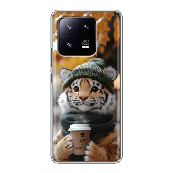 Чехол с рисунком «Тигр с кофе» для Xiaomi 13 Pro Чехол с рисунком «Тигр с кофе» для Xiaomi 13 Pro