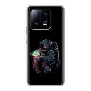 Силіконовый Чохол з принтом "Космонавти" на Xiaomi 13 Pro (В руках земля)