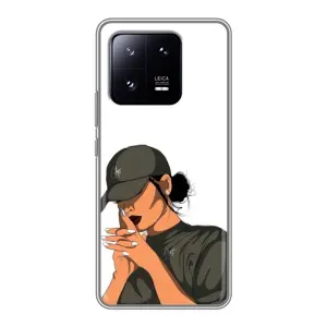 Силиконовый Чехол на Xiaomi 13 Pro с картинкой Стильных Девушек (В зеленом)