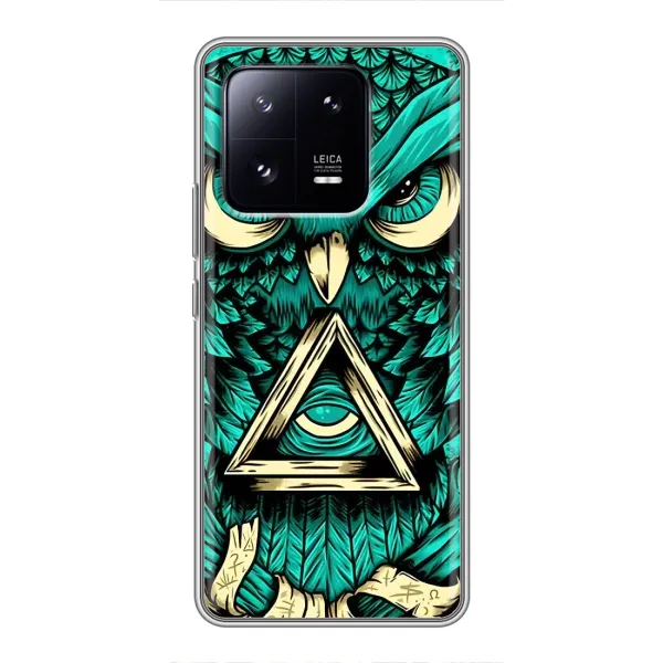 Чехол с рисунком «Зеленая сова» для Xiaomi 13 Pro Чехол с рисунком «Зеленая сова» для Xiaomi 13 Pro