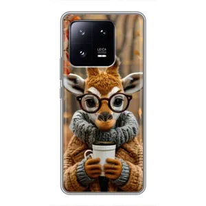 Печатный чехол «Зверята с кофе» для Xiaomi 13 Pro (Жираф с кофе)
