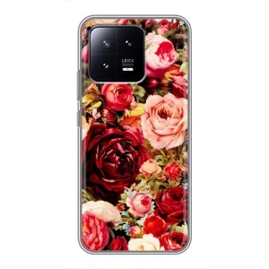 Силиконовый бампер с принтом (цветочки) на Сяоми 13 (Букет цветов)