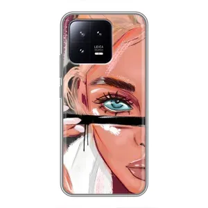 Силіконовый Чохол на Xiaomi 13 з картинкой Модных девушек (Дівчина та вії)