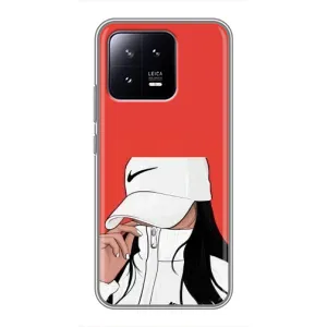 Силіконовый Чохол на Xiaomi 13 з картинкой Модных девушек (Дівчина Nike)