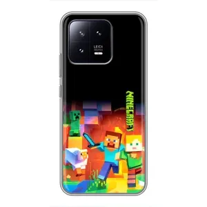 Чехлы для Xiaomi 13 (Персонажи Майн Крафт) (Герой Майнкрафт)