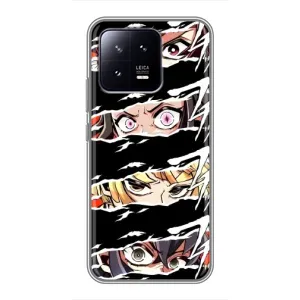 Силіконові чохлі з очіма Anime для Сяомі 13 (Очі на чорному)