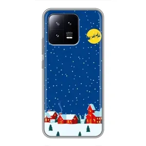 Силиконовый бампер на рождество для Xiaomi 13 (Город в снегу)