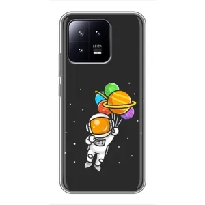 Силіконовый Чохол з принтом "Космонавти" на Xiaomi 13 (Космонавт з кульками)