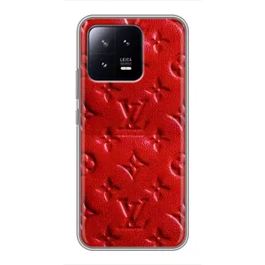 Текстурный Чехол Louis Vuitton для Сяоми 13 (Красный ЛВ)
