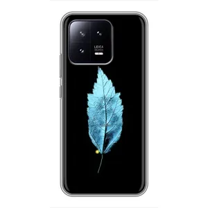 Чохол з картинками на чорному фоні для Xiaomi 13 (Листя)