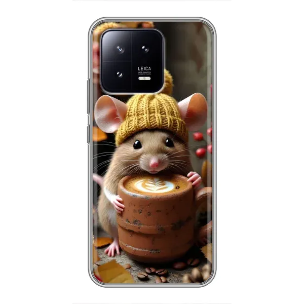 Чехол с рисунком «Мышка с кофе» для Xiaomi 13 Чехол с рисунком «Мышка с кофе» для Xiaomi 13