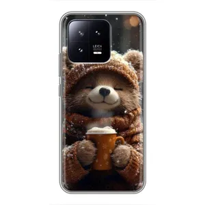Друкований чохол 'Звірята з кавою' для Xiaomi 13 (Ведмедик з кавою)