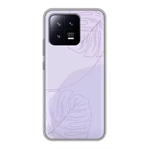 Чехол цветочный дизайн для Xiaomi 13 (Монстера фиолетовая)