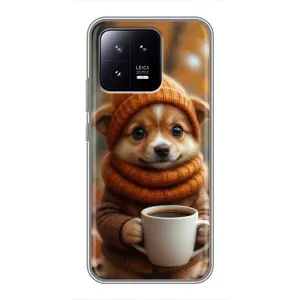 Друкований чохол 'Звірята з кавою' для Xiaomi 13 (Песик з кавою)