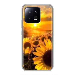 Чехол с Цветами для Xiaomi 13 (поле подсолнухов)