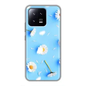 Чехол с Цветами для Xiaomi 13 (ромашки на голубом)