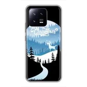 Силиконовый бампер на рождество для Xiaomi 13 (Рождественский Олень)