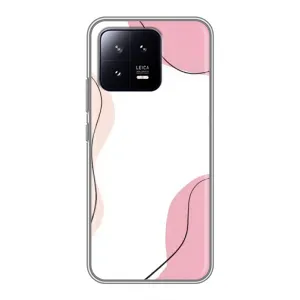 Чехол цветочный дизайн для Xiaomi 13 (Розовый фон)