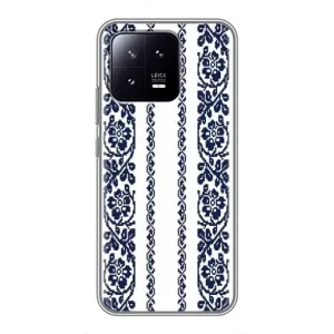 Силиконовый Чехол на Xiaomi 13 с картинкой Вышиванки (Синяя вышиванка)