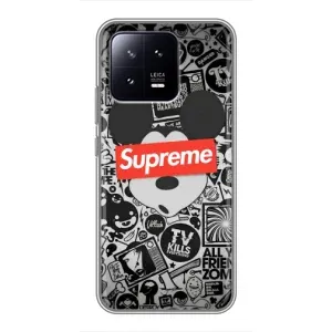 Чохол з Брендами одягу на Сяомі 13 (Supreme Маус)