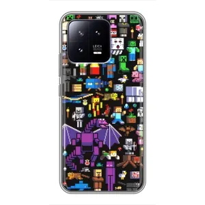 Чехол майнкрафт для Xiaomi 13 (Все персонажи)