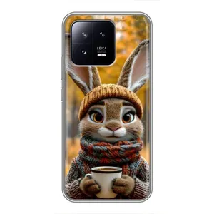 Друкований чохол 'Звірята з кавою' для Xiaomi 13 (Зайчик з кавою)