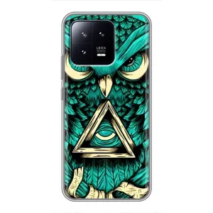 Чохли з принтом СОВИ для Xiaomi 13 (Зелена сова)