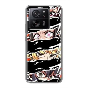 Силиконовые чехлы с глазами Anime для Сяоми 13Т Про (Глаза на чорном)