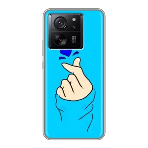 Чехлы (Знак сердечка) на Xiaomi 13T Pro (Сердце на синем)