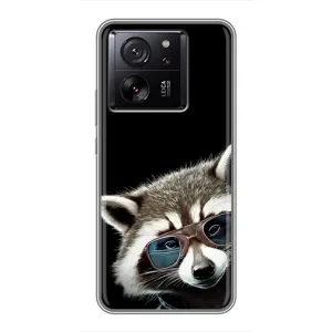Силиконовый Чехол с Енотами на Xiaomi 13T Pro (Стильный Енот)