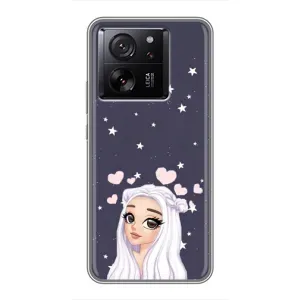 Чехол Стильные девушки на Xiaomi 13T (Девушка и сердечки)