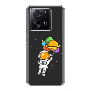 Силіконовый Чохол з принтом "Космонавти" на Xiaomi 13T (Космонавт з кульками)