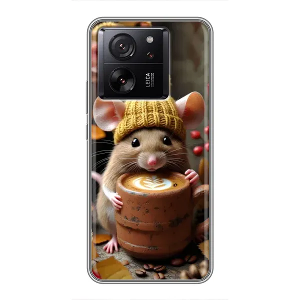 Чехол с рисунком «Мышка с кофе» для Xiaomi 13T Чехол с рисунком «Мышка с кофе» для Xiaomi 13T