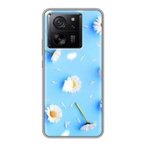 Чохол з Квітами для Xiaomi 13T (ромашки на блакитному)