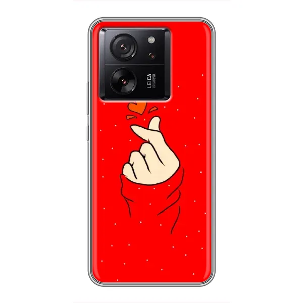 Чехол с рисунком «Сердце на красном» для Xiaomi 13T Чехол с рисунком «Сердце на красном» для Xiaomi 13T