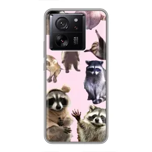 Силиконовый Чехол с Енотами на Xiaomi 13T (Смешные Еноты)