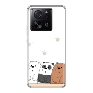 Чехлы с изображением разных животных для Xiaomi 13T (Удивленные медвеженки)