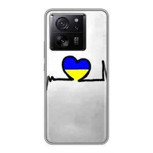 Силиконовый Чехол на Xiaomi 13T (Я-Украина) (Украинская кардиограмма)