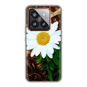 Чехол с ромашками на Xiaomi 14 Pro (Белая ромашка)