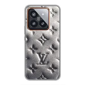 Текстурный Чехол Louis Vuitton для Сяоми 14 Про (Бежевый ЛВ)